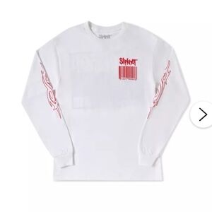 Slipknot White Long Sleeve Shirt with Red Graphics